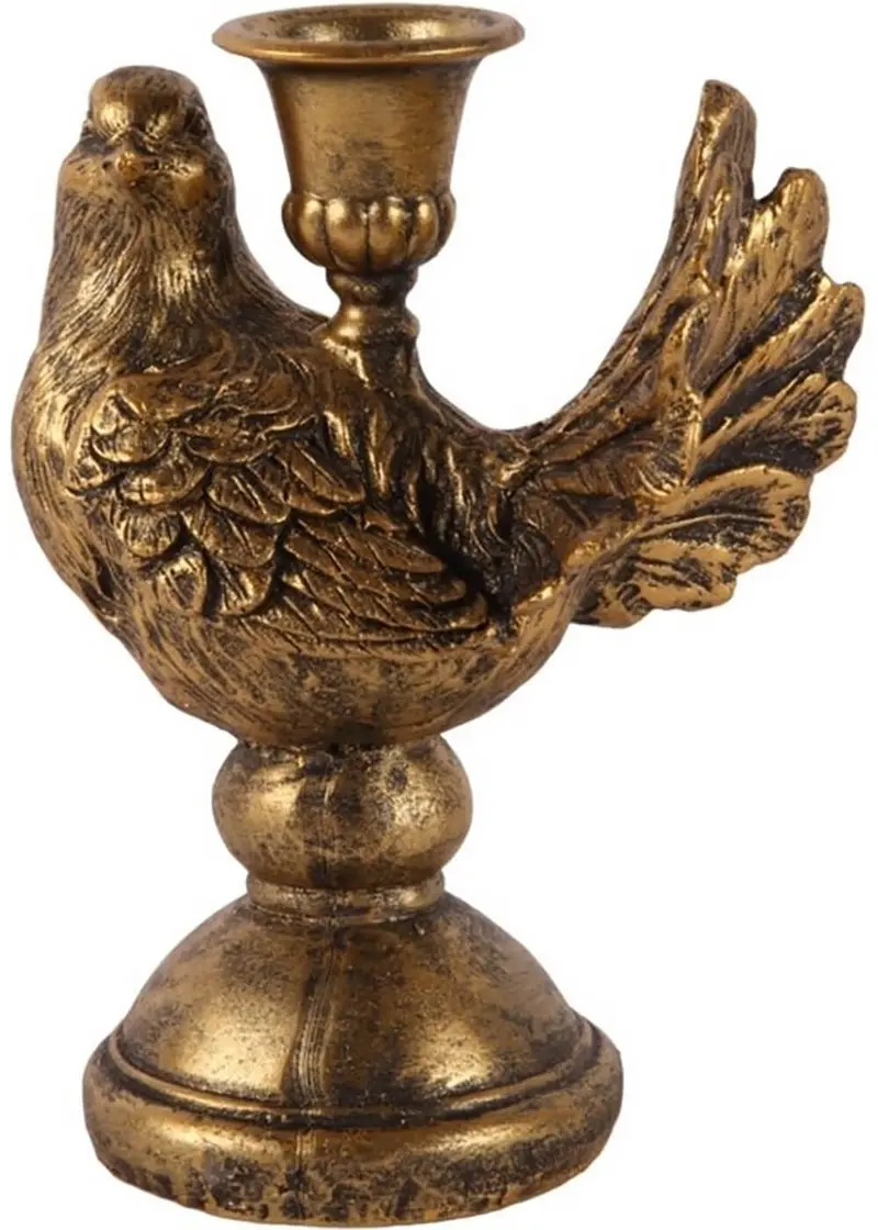 Succubus Home Delightful Bird Candle Holder Gold