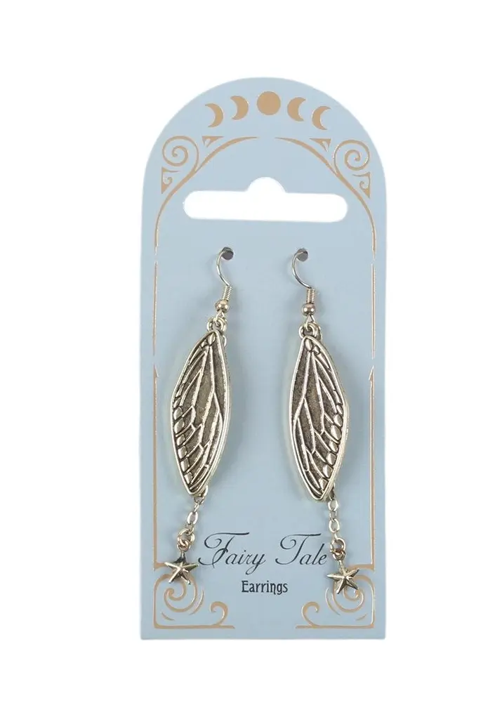Succubus Home Fairy Tale Wing Earrings Gold