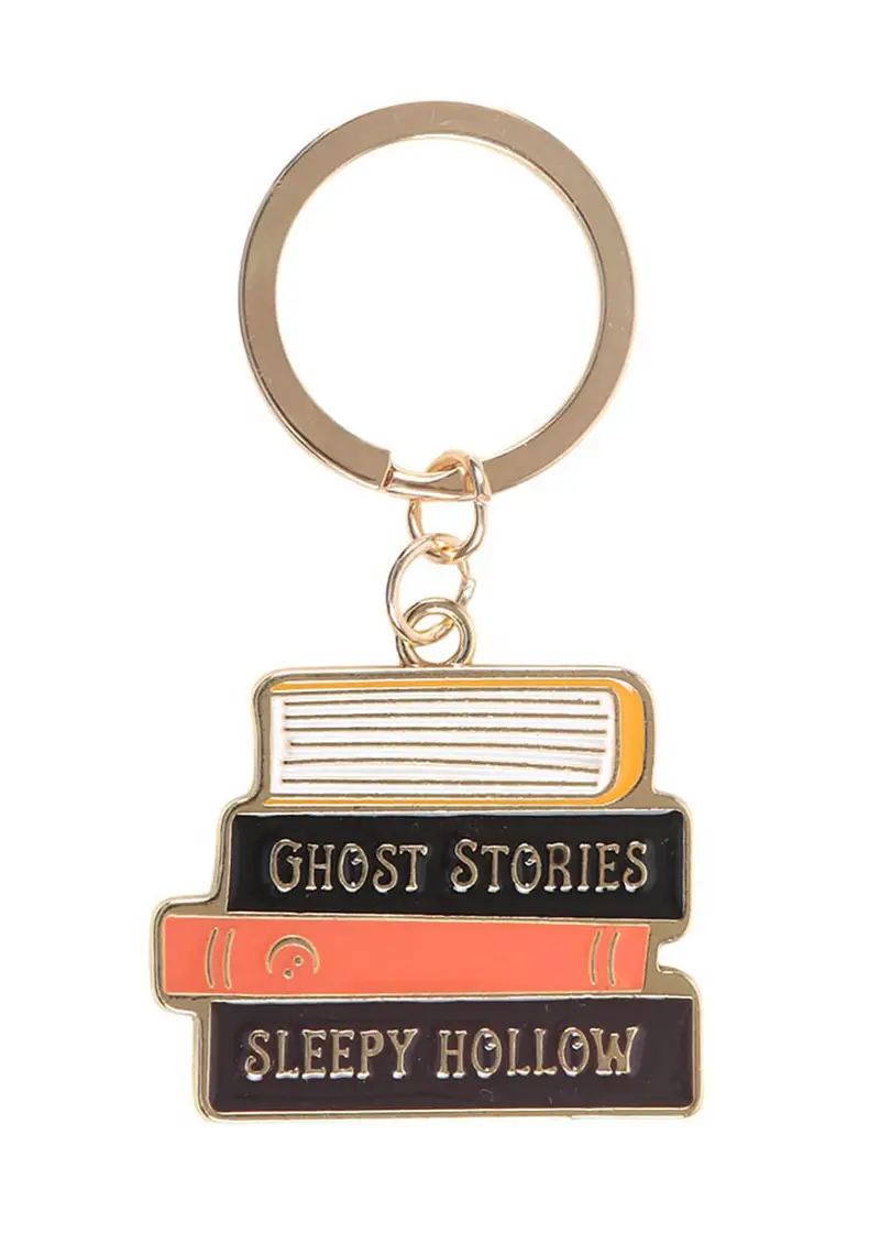 Succubus Home Haunted Library Book Stack Keychain