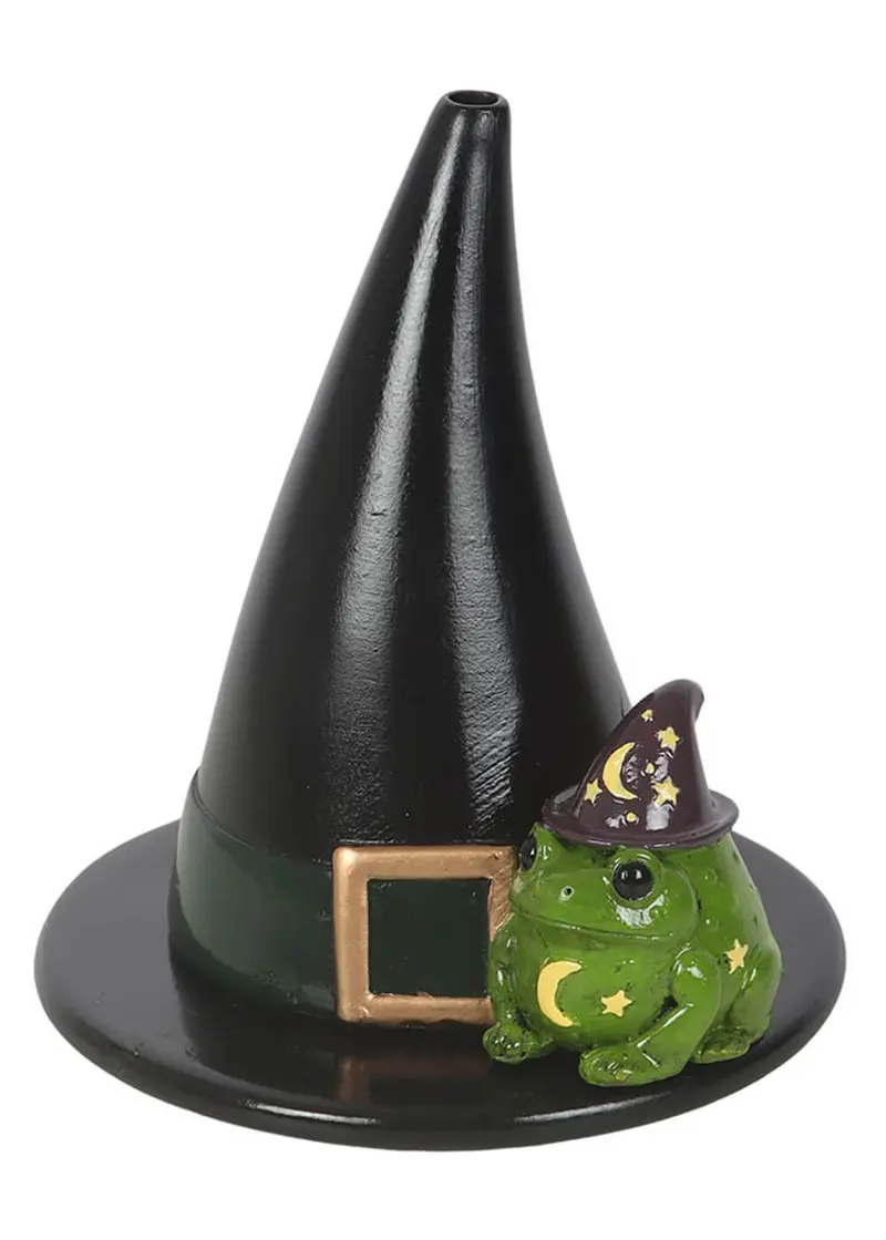 Succubus Home Magic Toad and Witch Hat Incense Cone Holder