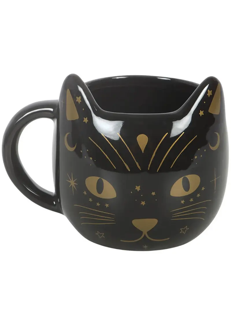 Succubus Home Magick Black Cat Face Mug Black