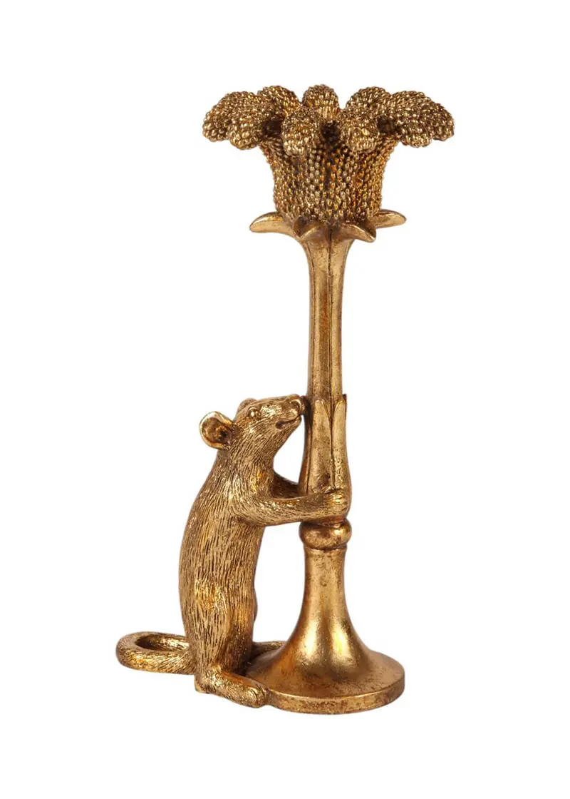 Succubus Home Mouse Candle Stick Gold