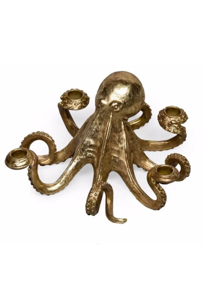 Succubus Home Octopus Candle Stick in Gold
