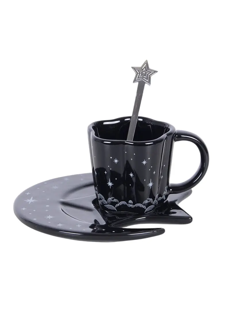 Succubus Home Spellbound Sky Black Espresso Cup and Saucer Set