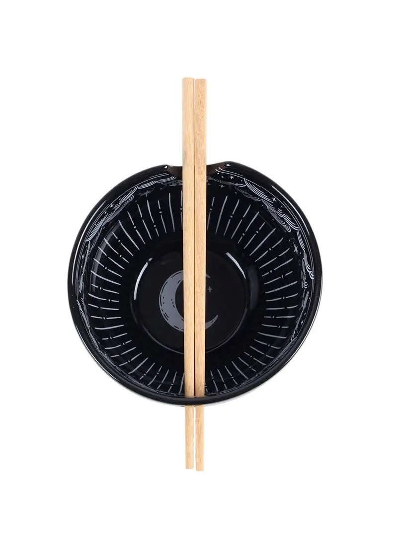 Succubus Home Spellbound Sky Black Noodle Bowl with Chopsticks