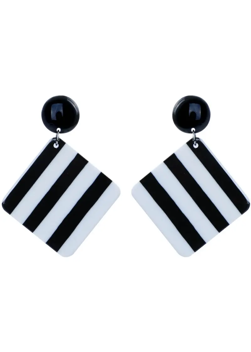 Succubus Jewels Suzy 60's Earrings Black White