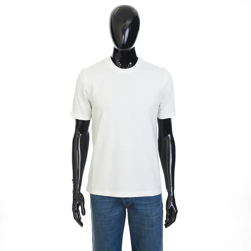 "Sunrise" Light Crewneck T-shirt In Chalk White Cotton