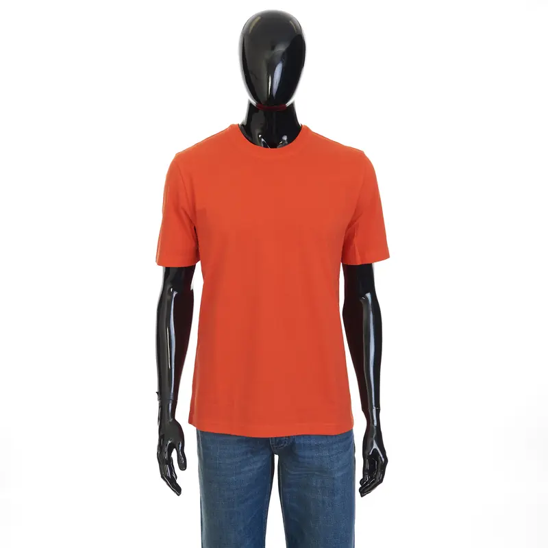 "Sunrise" Light Crewneck T-shirt In Sunburst Orange Cotton