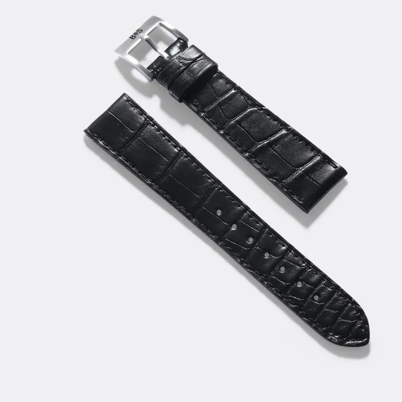 Supreme Alligator Black Leather Watch Strap