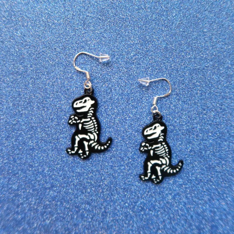 T-Rex Skeleton Earrings