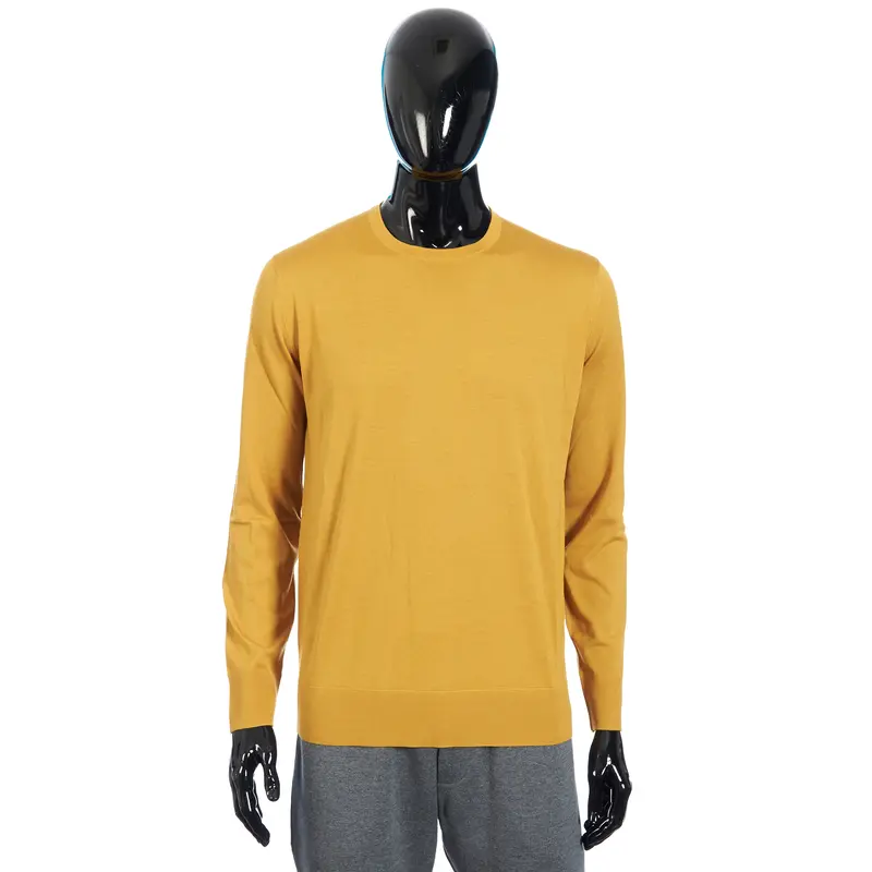 T-Shirt Crewneck Longsleeve In Moroccan Yellow Wish Wool