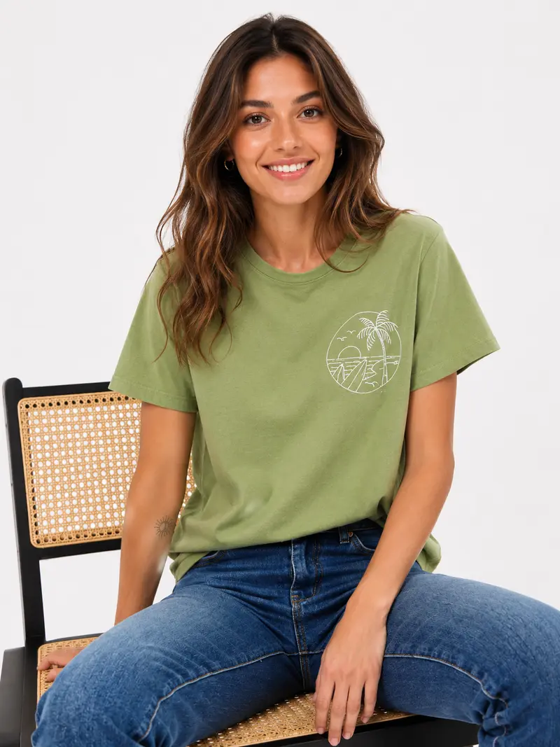 T-shirt met opdruk groen