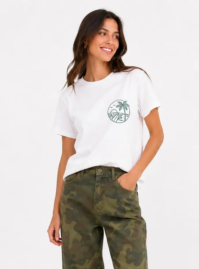 T-shirt met opdruk wit