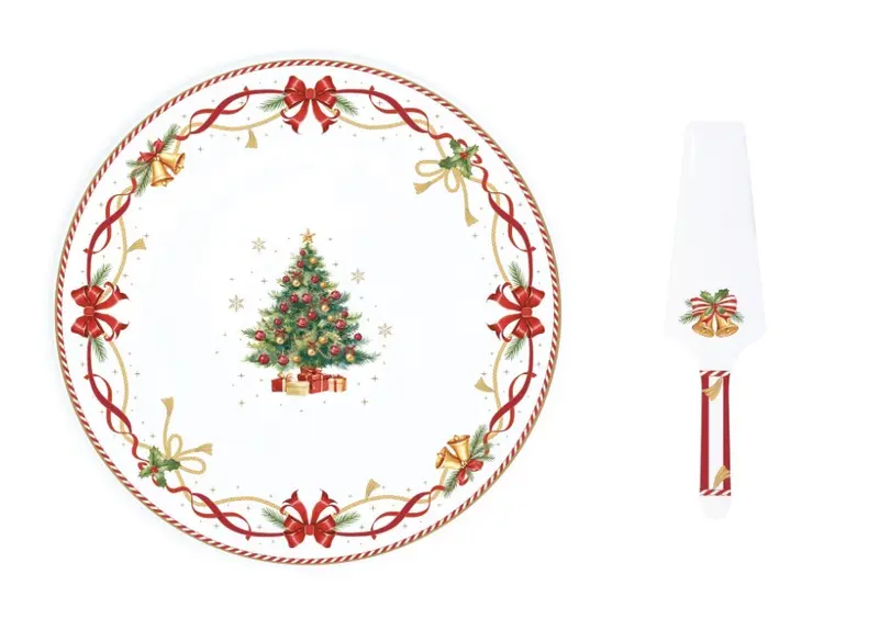 Taartschotel met taartschep Christmas Tale – porselein – 32 cm