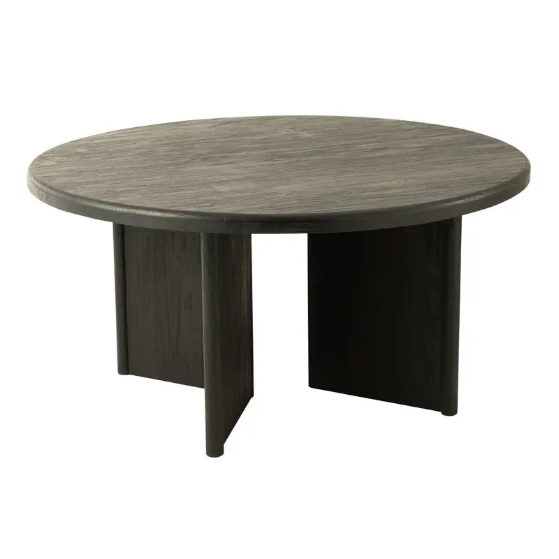 Tafel Rond Teak Hout Zwart J-Line