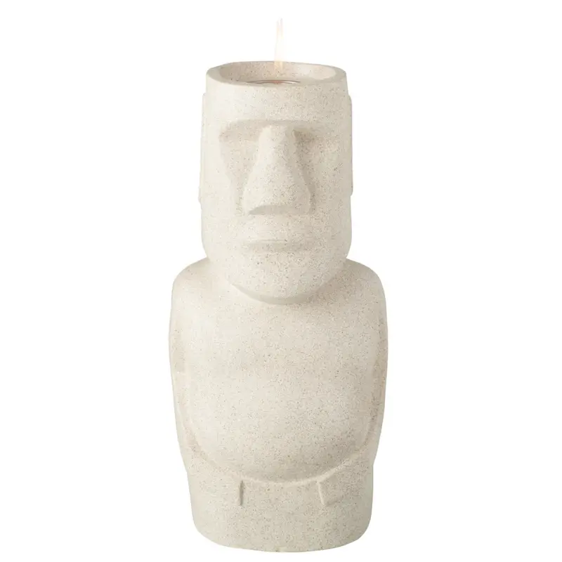 Tafelhaard Bio-Ethanol Moai Grijs 28x22x65cm J-Line