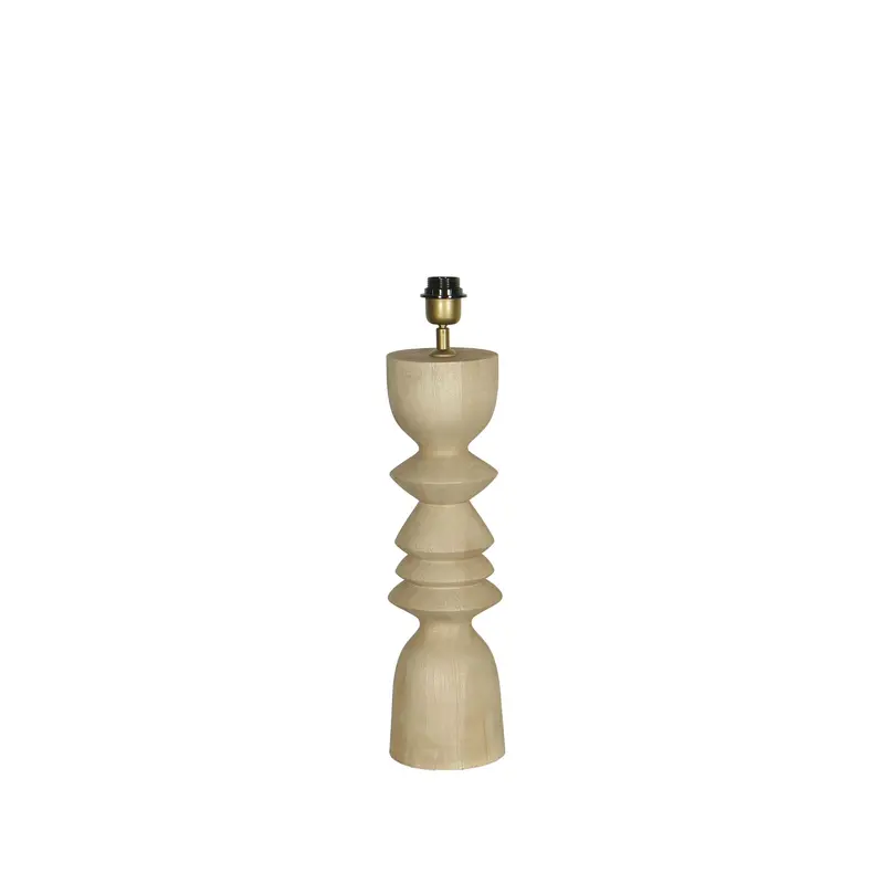 Tafellamp Elaine Naturel Mango Hout Rond Base PTMD