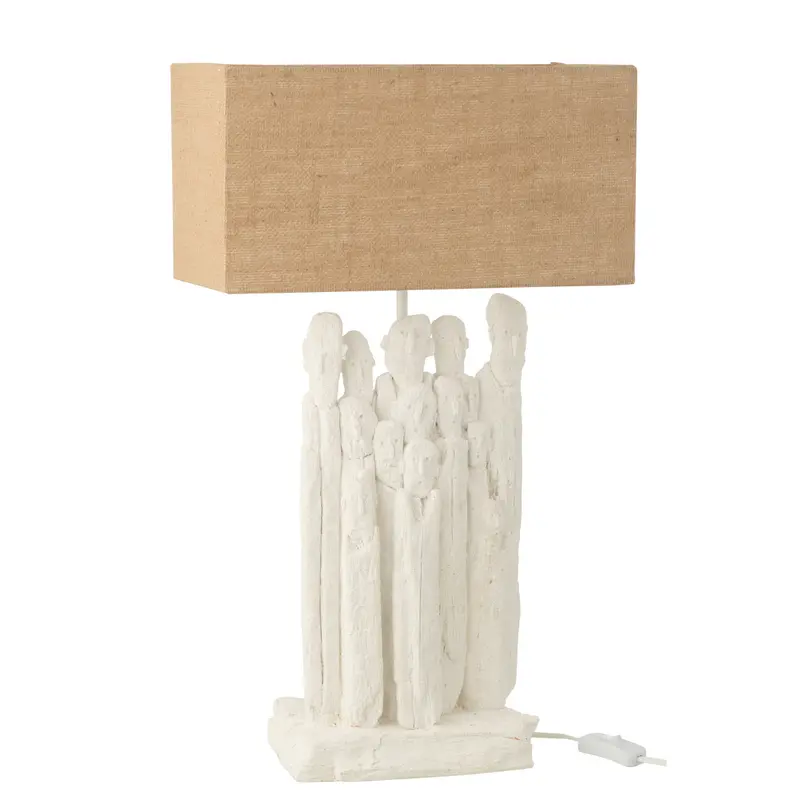 Tafellamp Figuren Polyresin Wit/Naturel J-Line