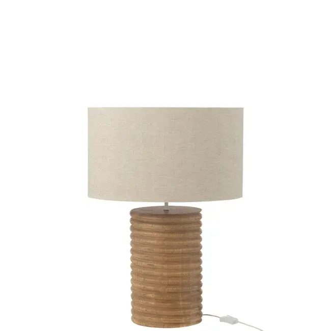 Tafellamp Schroefdraad Wijd Hout Naturel Grijs J-Line