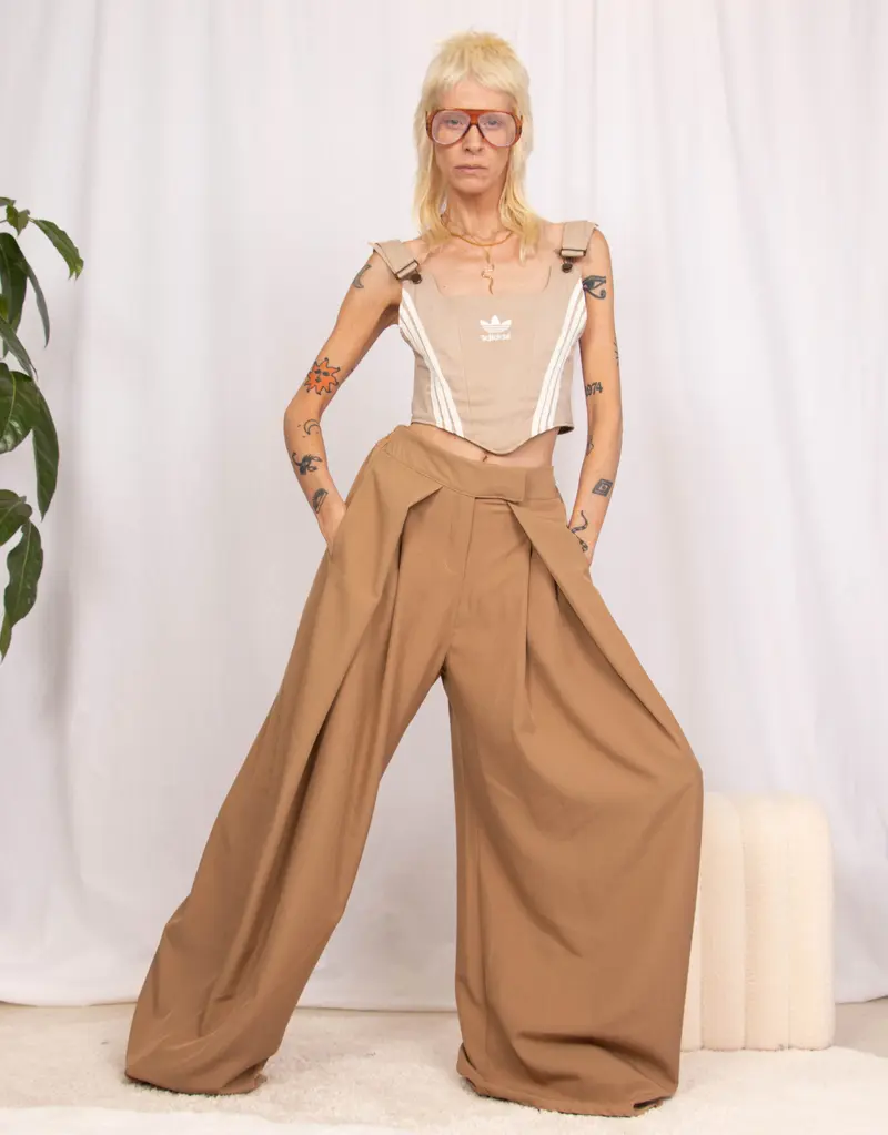 Tall oversized fluid wide leg trousers