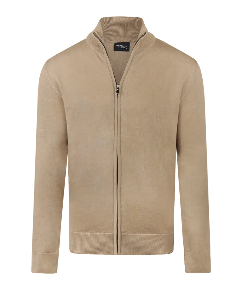 Taupe vest met zipper