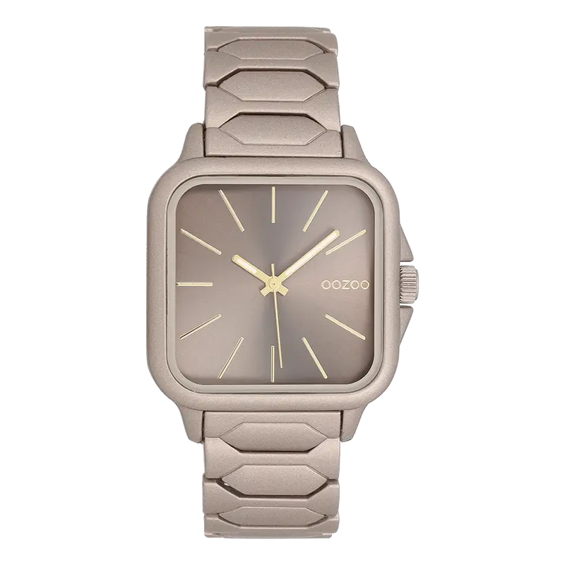 Taupekleurige OOZOO horloge met roestvrijstalen armband - C11608 (44mm)