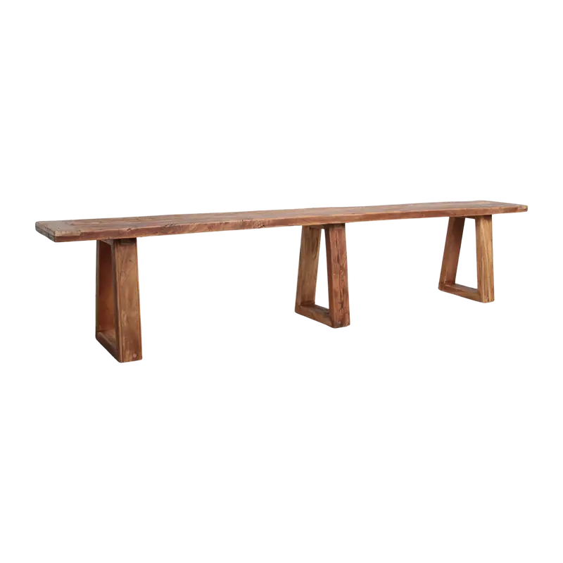 Teakhouten Eetkamerbank Farmwood 220cm Raw Materials