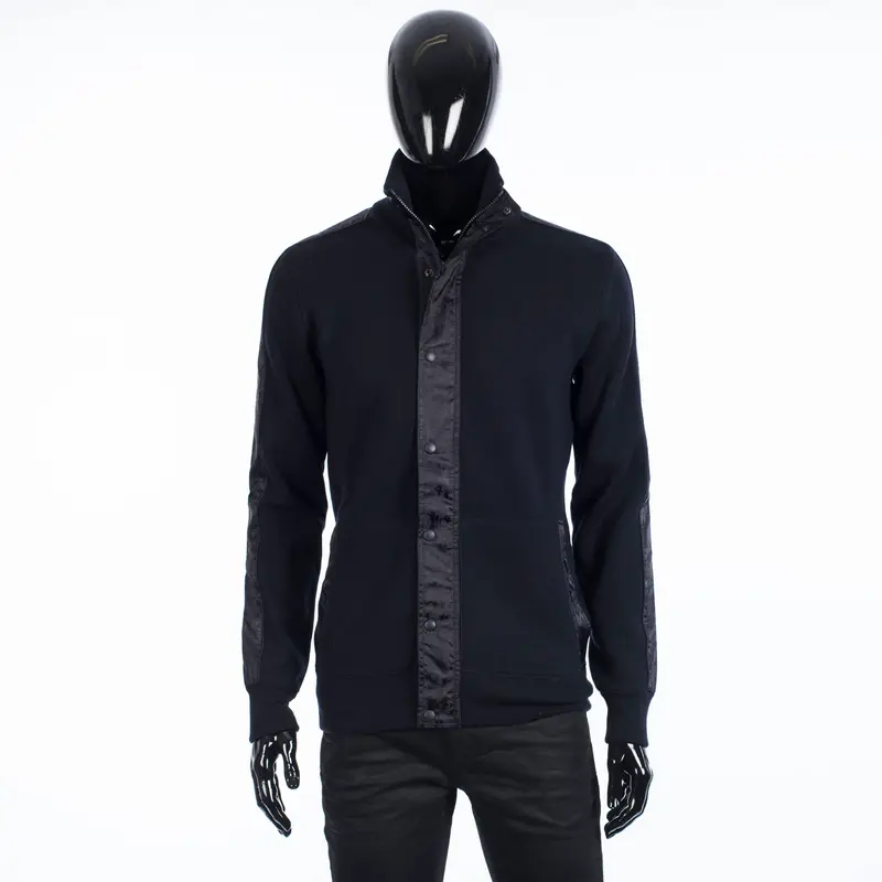 Technical Blouson With Dior Oblique Inserts In Navy Blue Punto Milano Wool