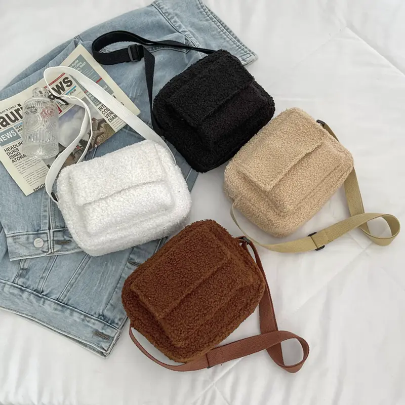 Teddy Plush Flap Bag (4 Colours)