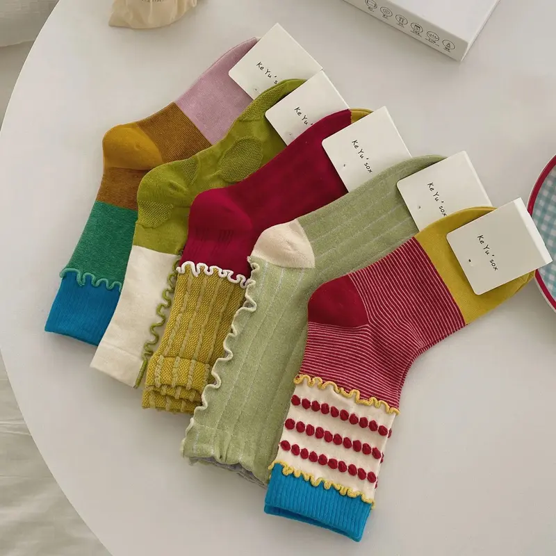 Texture Mix Crew Socks (5 Colours)