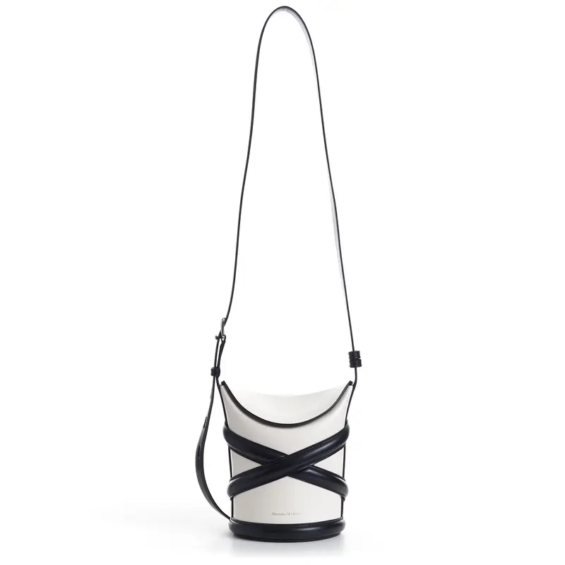 The Curve Bucket Bag - Ivory, Harness, Shoulder Strap