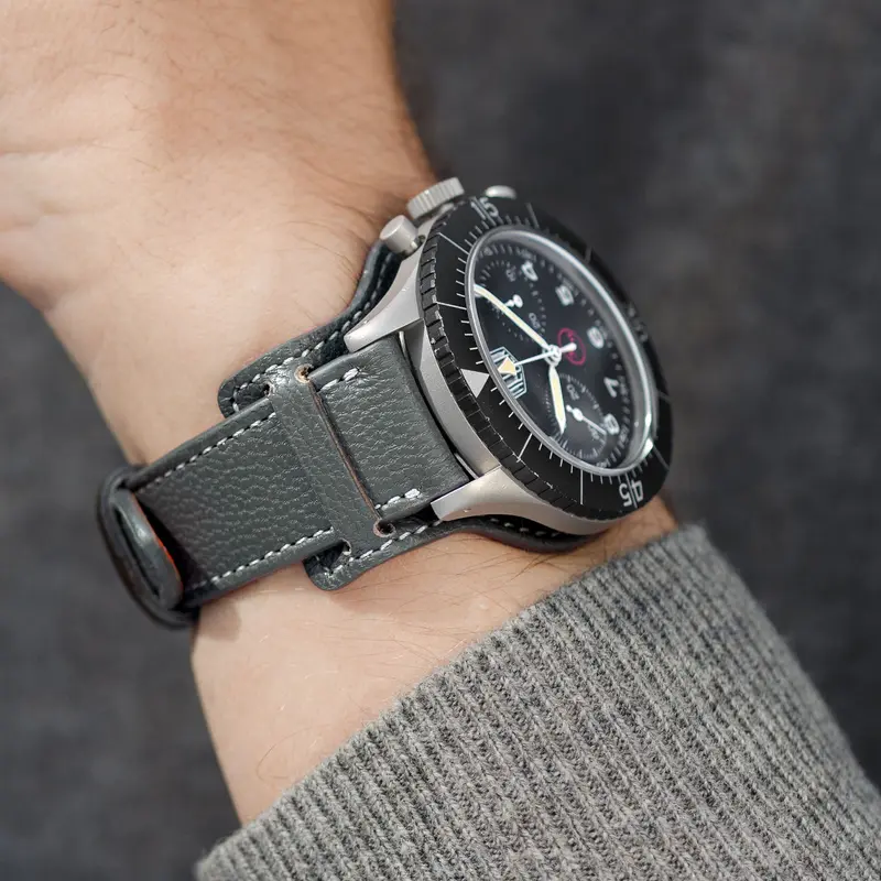 The Falco Bund Strap - Thin Grey Goat Skin