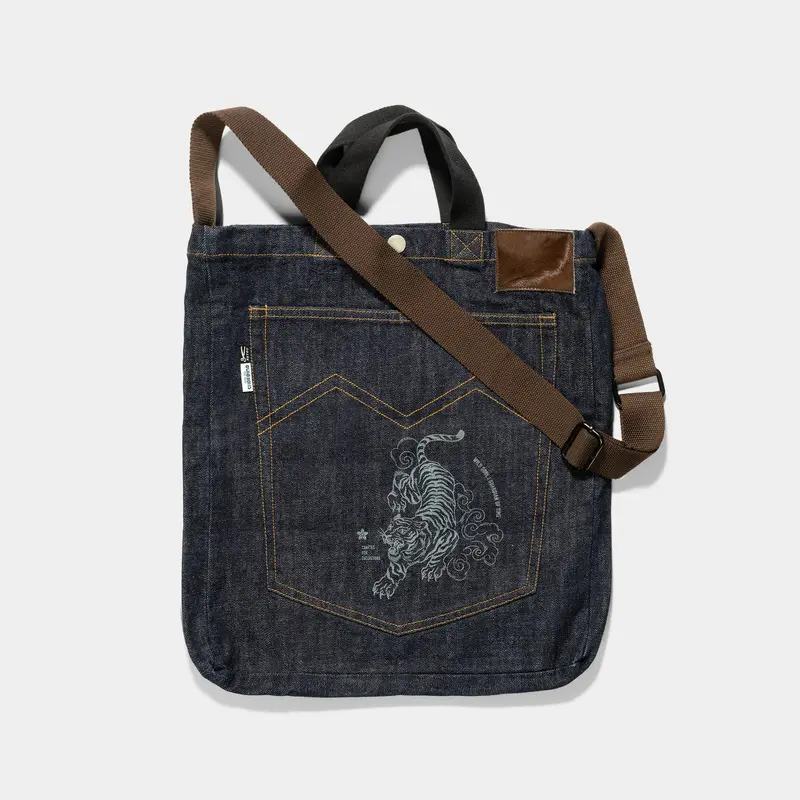 The Tiger Denim Tote – Raw Soul Edition
