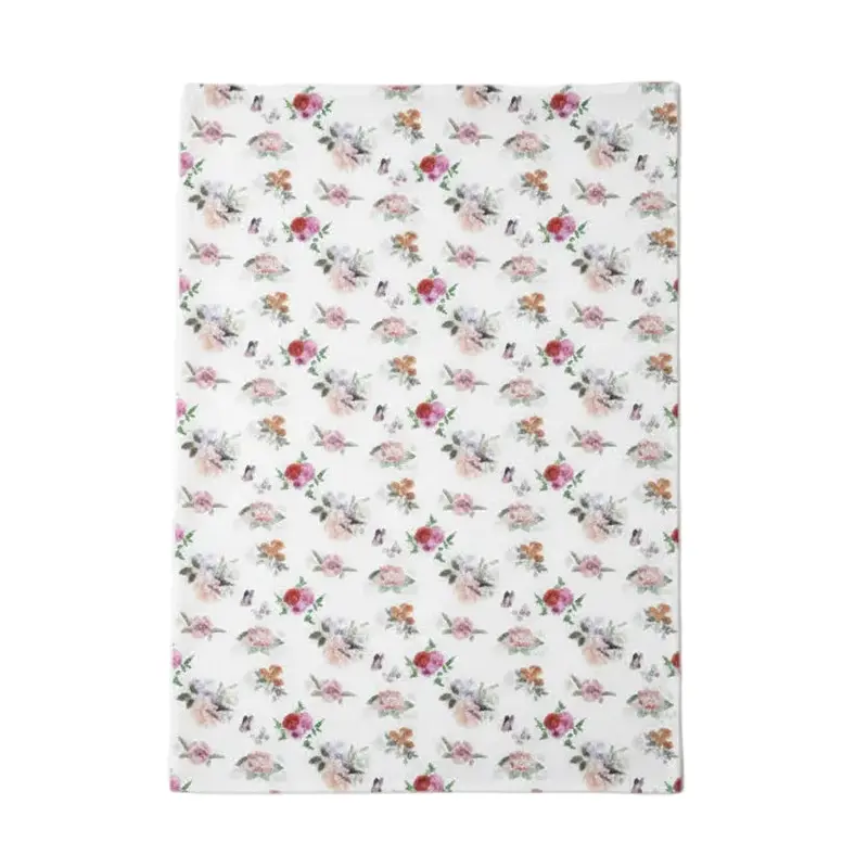 Theedoek Charlotte wit roze 70x50cm