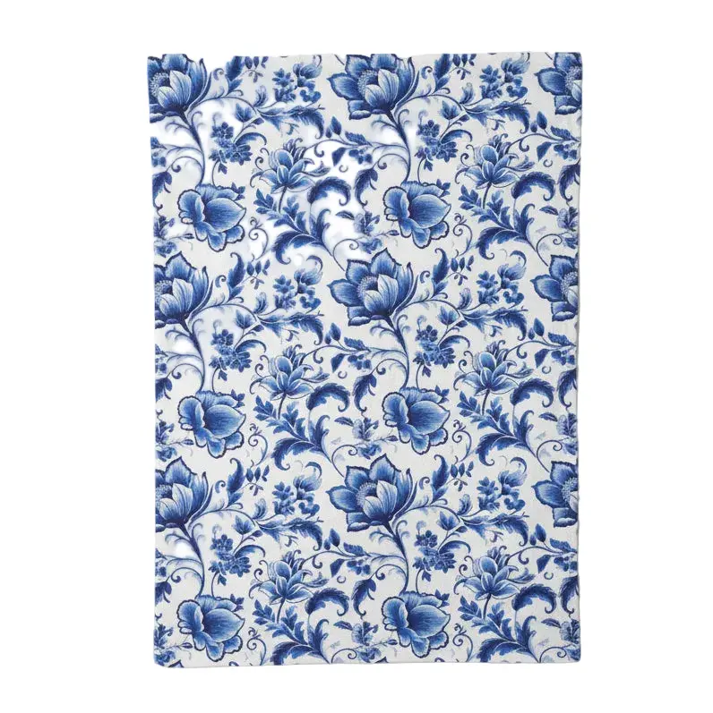 Theedoek Delft Blue Florals wit blauw 70x50cm