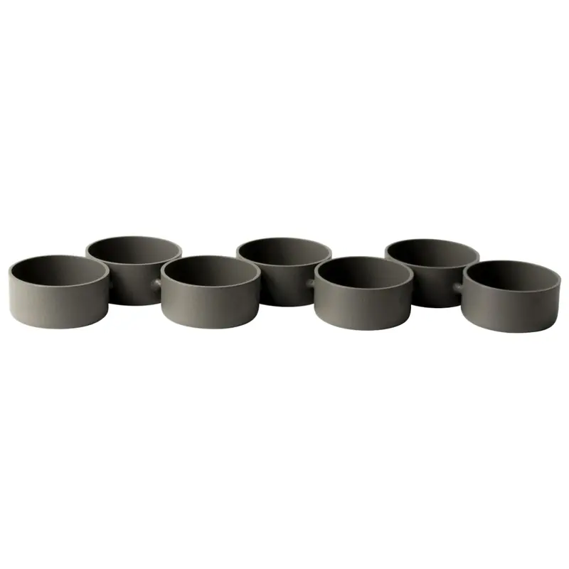 Theelichthouder Cadena 7 stuks grijs 26x8x2cm