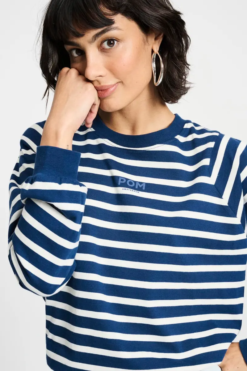 Top Striped Blue White