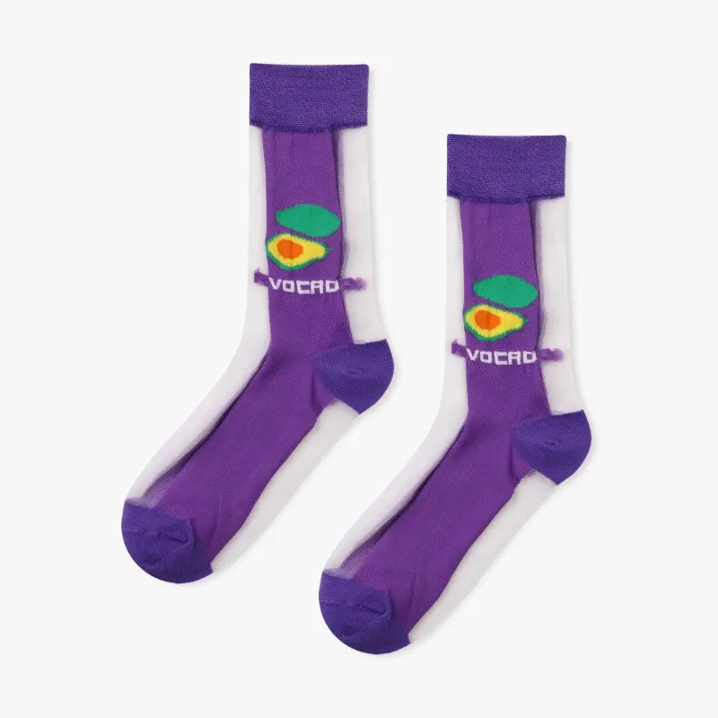 Transparent Avocado Crew Socks