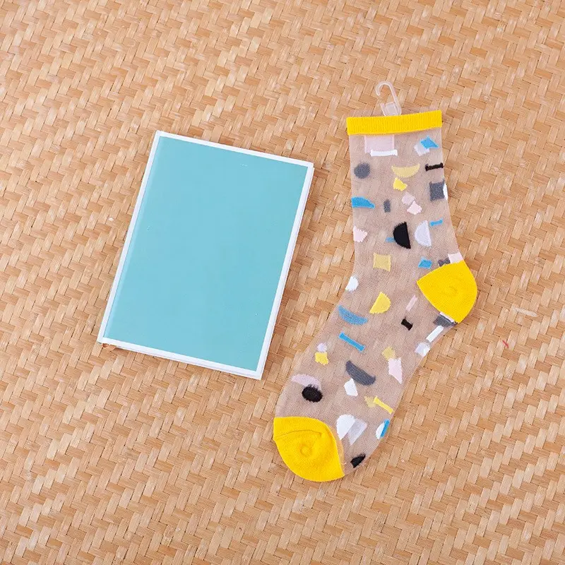 Transparent Shapes Pattern Crew Socks