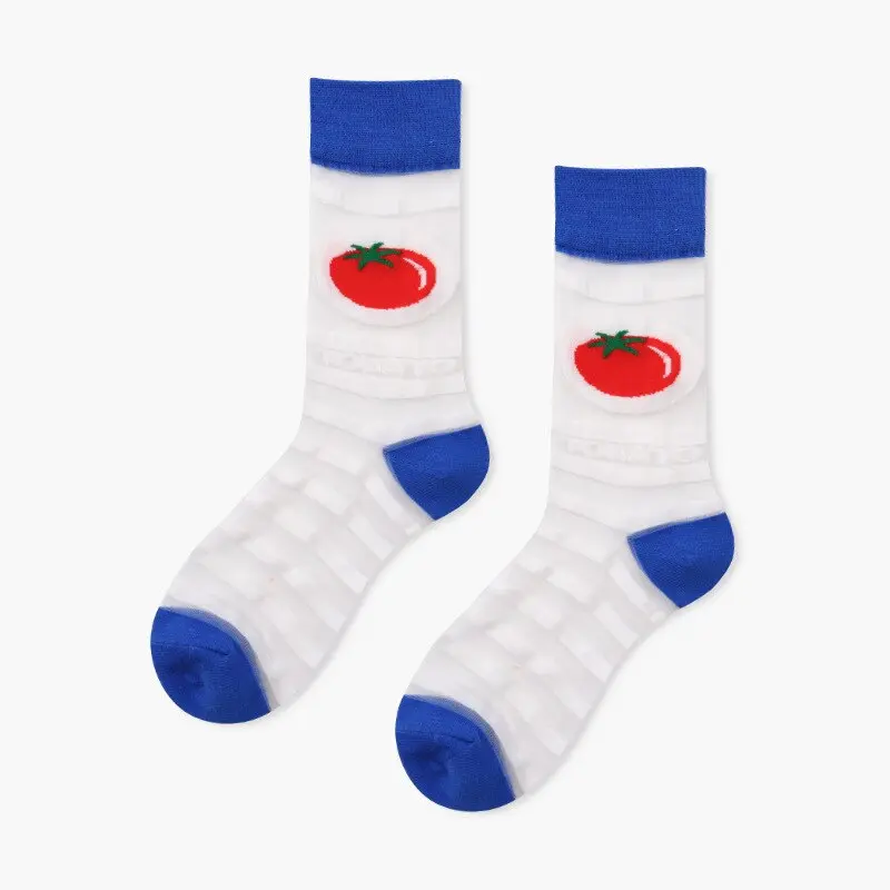 Transparent Tomato Crew Socks