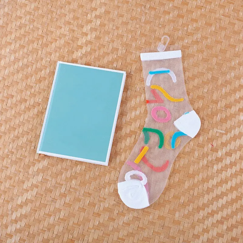Transparent Wiggly Squiggle Crew Socks