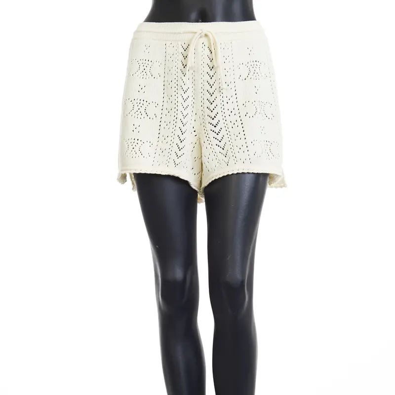 Triomphe Mini Shorts With Elasticated Waist In Triomphe Cotton Pointelle
