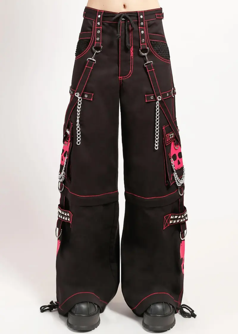 Tripp NYC Super Skull Trousers Black Pink