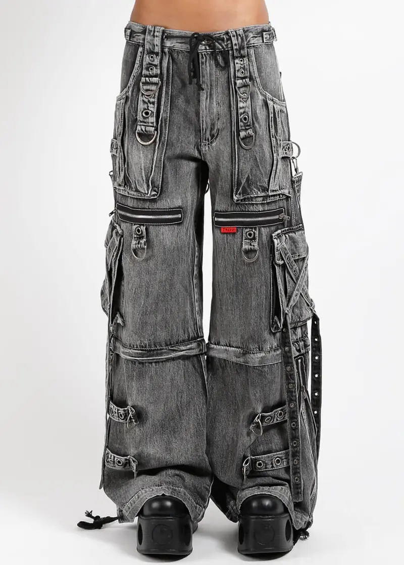 Tripp NYC X-Strap Deluxe Fog Wash Black Pants