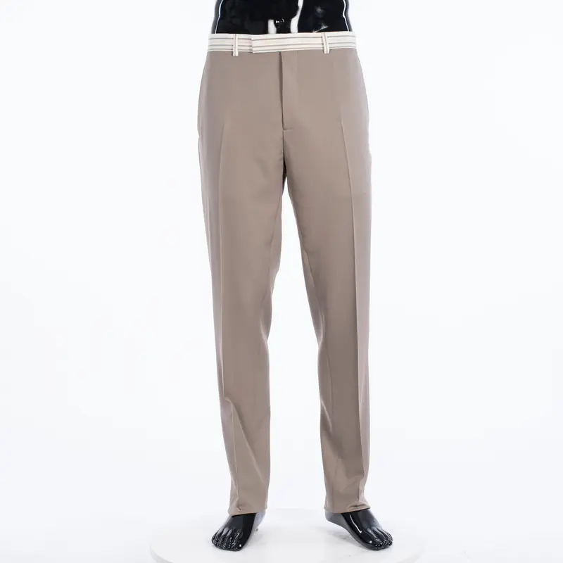Trousers With Signature Christian Dior Striping In Beige Wool Twill