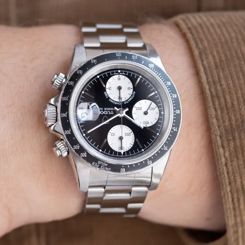 Tudor Prince Date Chronograph 79260 Small Block Black Dial