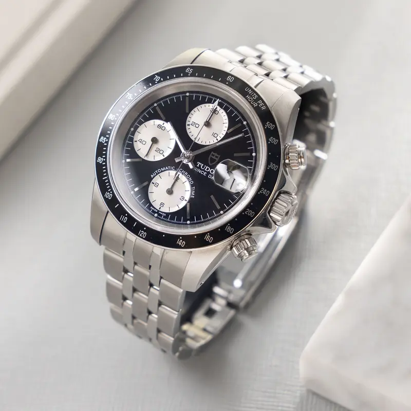 Tudor Prince Date "Small block" Chronograph Black Dial ref. 79260