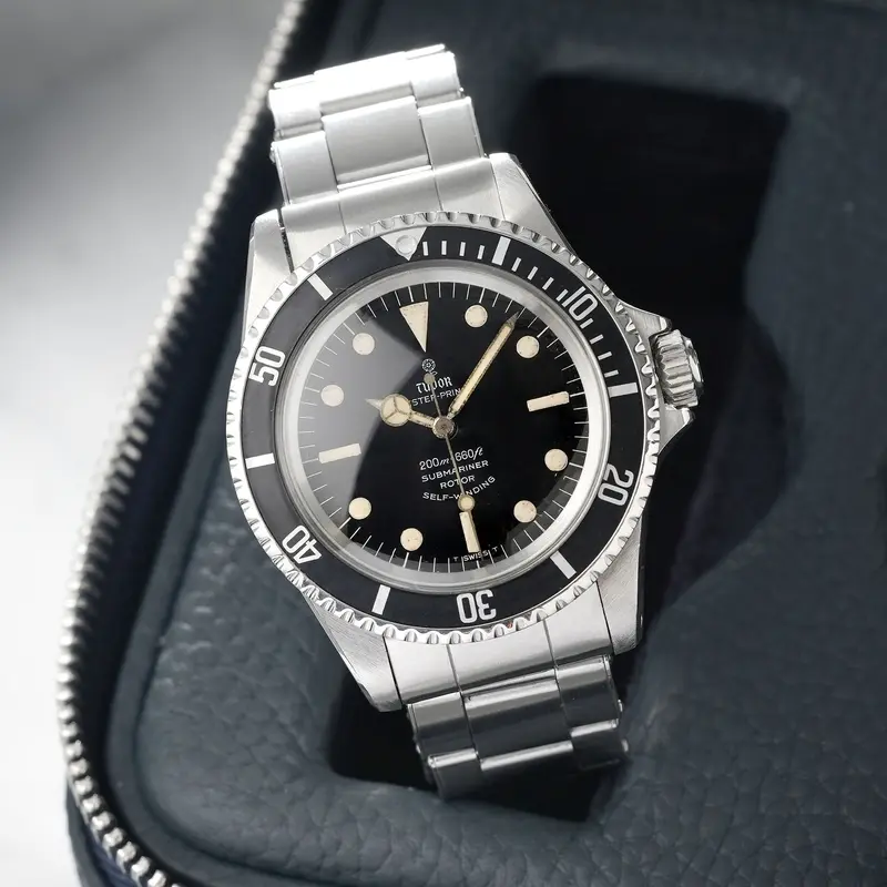 Tudor Submariner 7928 Glanz Zifferblatt mit Gilt Minuten Track