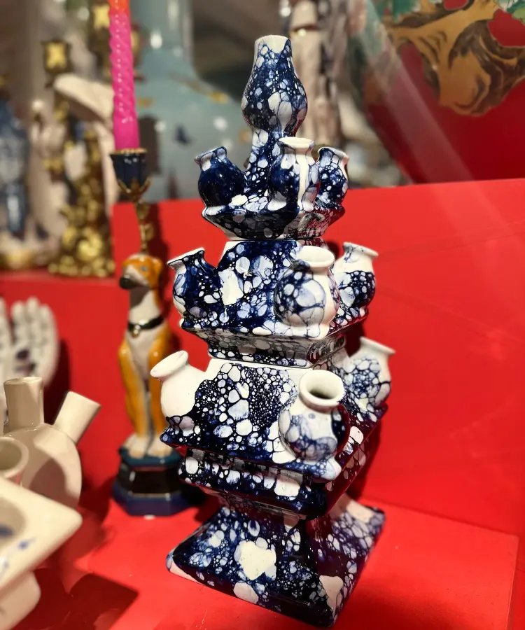 Tulpenvaas Heinen Delfts Blauw Bubble Blue