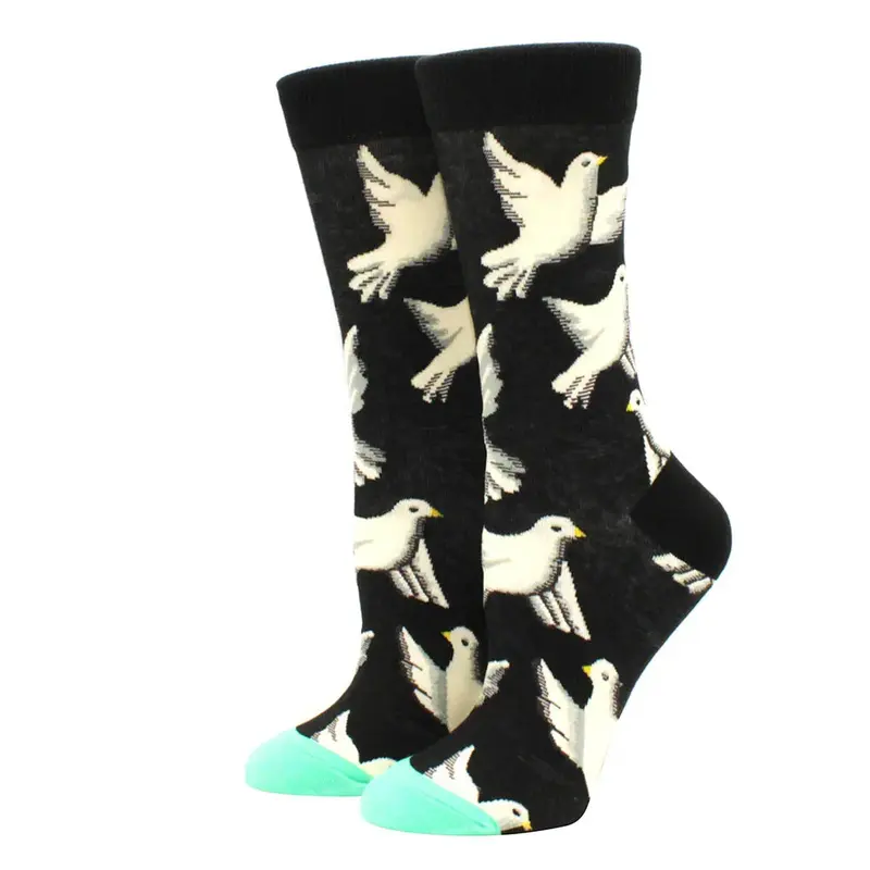 Turtle Dove Pattern Crew Socks